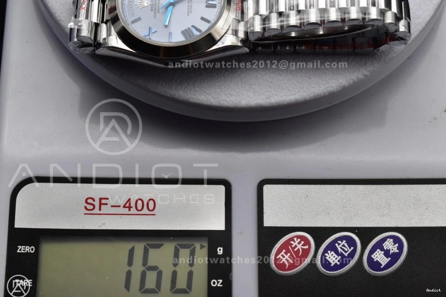 Roman Blue On 904L V4 Dial Tungsten Markers GMF 40 DayDate Steel Bracelet President A3255 Weighted 0212